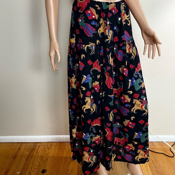 Putumayo Dresses & Skirts - VINTAGE 80's Women's PUTUMAYO South American PURE RAYON Drop Waist MIDI SKIRT M